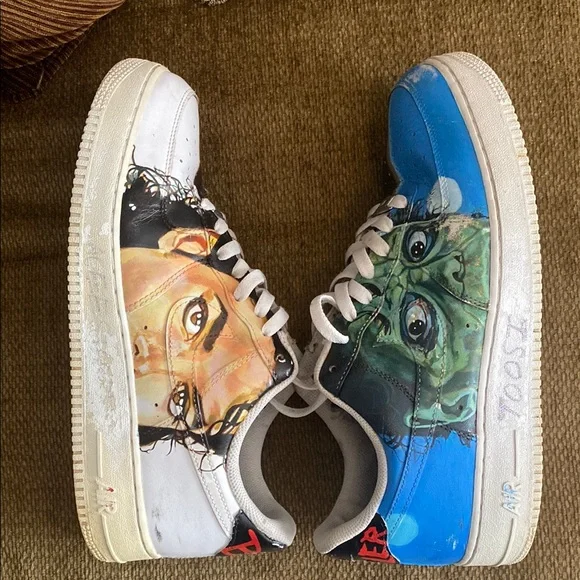 Nike Air Force One Michael Jackson Thriller Bad. Custom Hand Painted. Men’s 10.5 - Picture 8 of 13